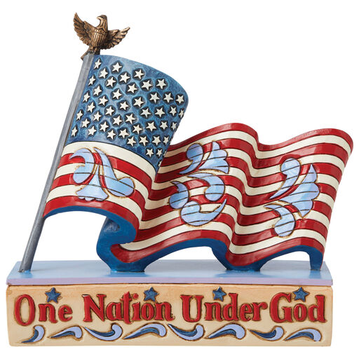 Jim Shore Patriotic One Nation Flag Figurine, 5.25", 