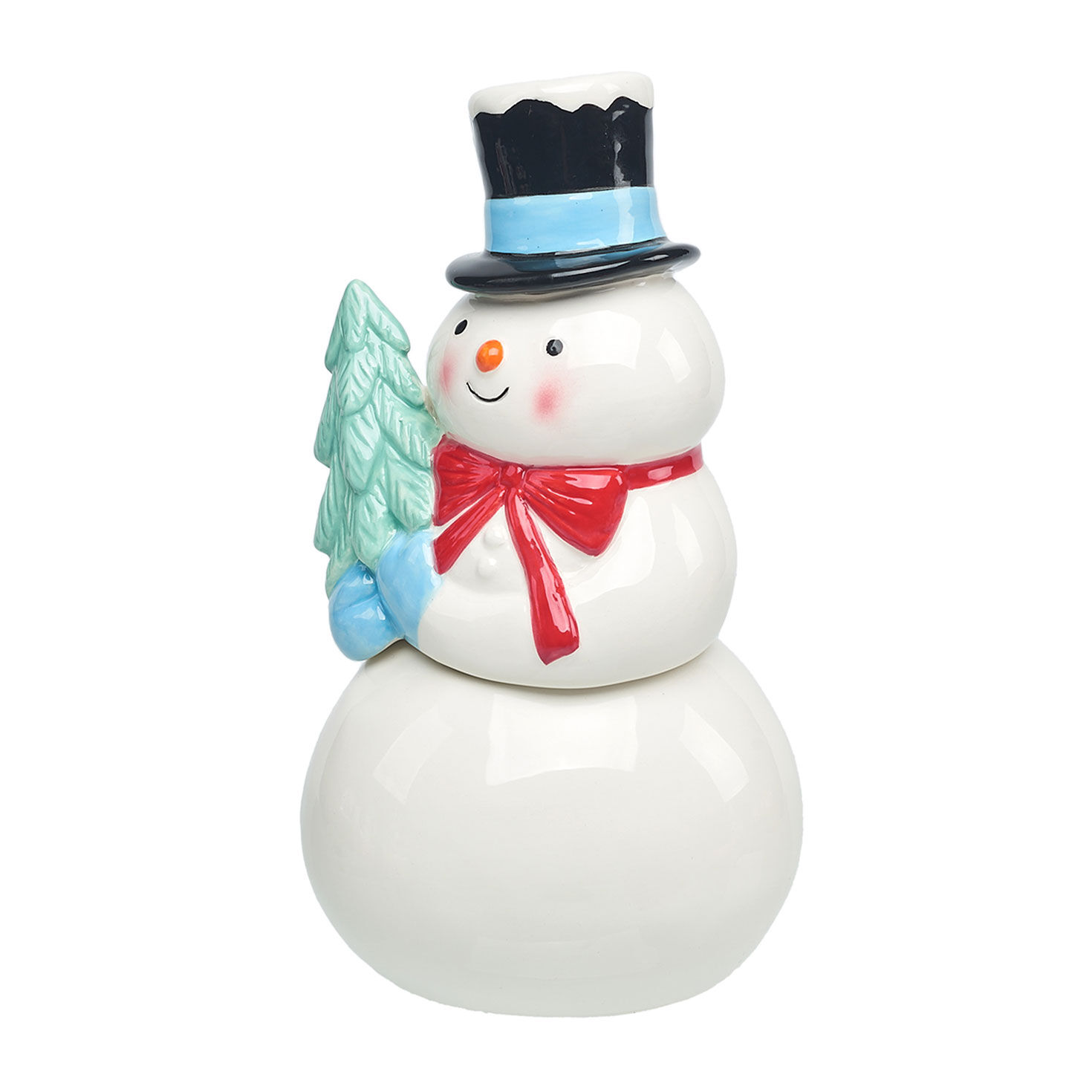 Peppermint Scented Ceramic Snowman Candle side image number 4