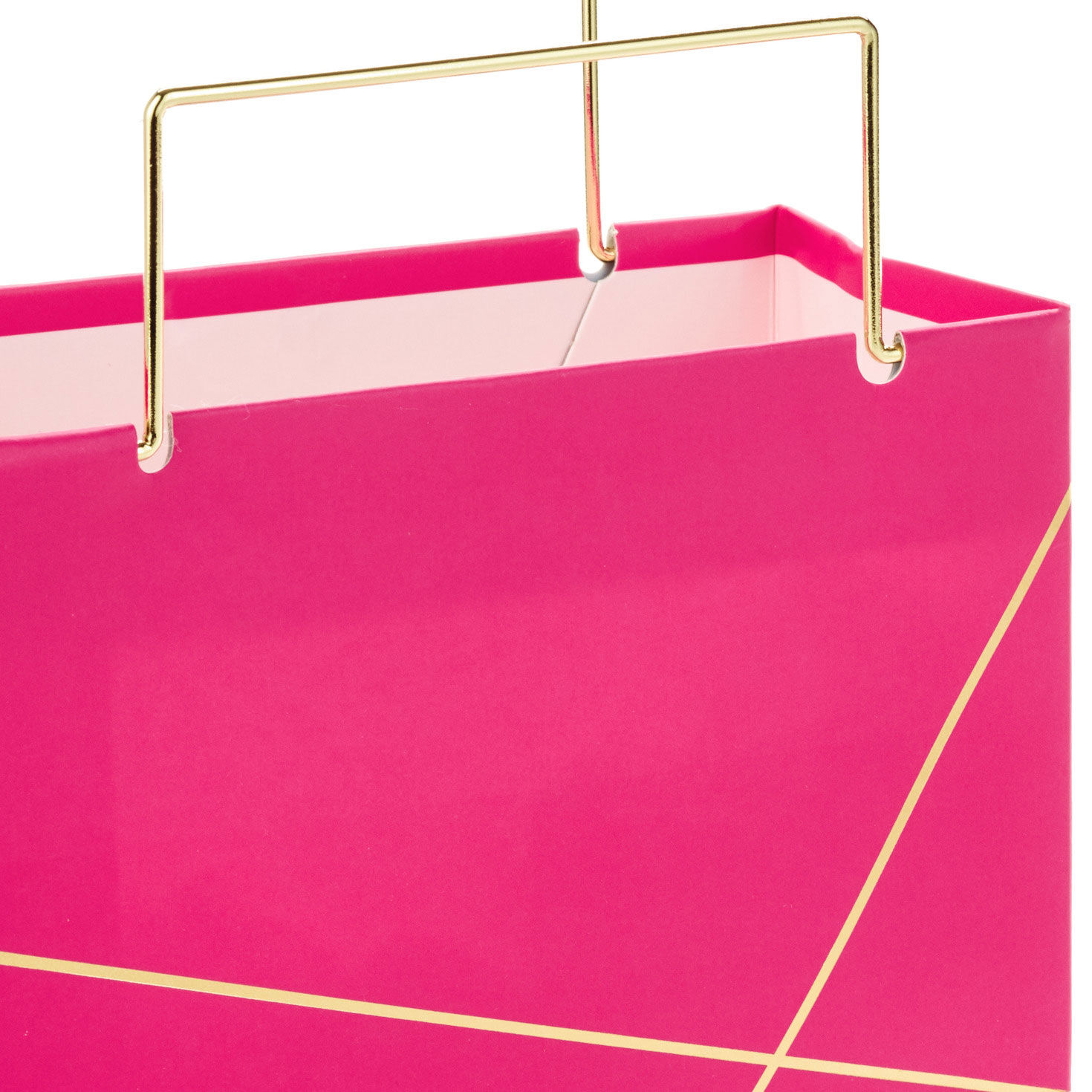 Hot Pink With Gold Small Square Gift Bag, 5.5", , large image number 2