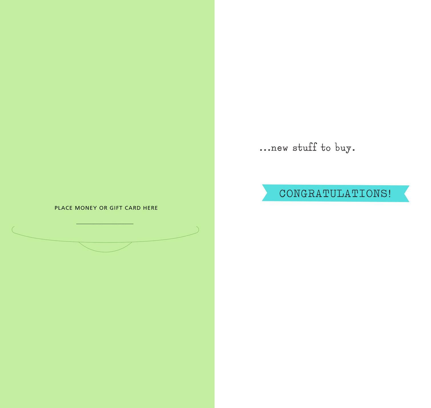 New Stuff to Buy Money Holder Graduation Card