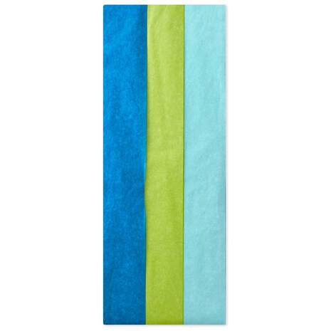 Dark Blue/Bright Green/Aqua 3-Pack Tissue Paper, 12 sheets, , large
