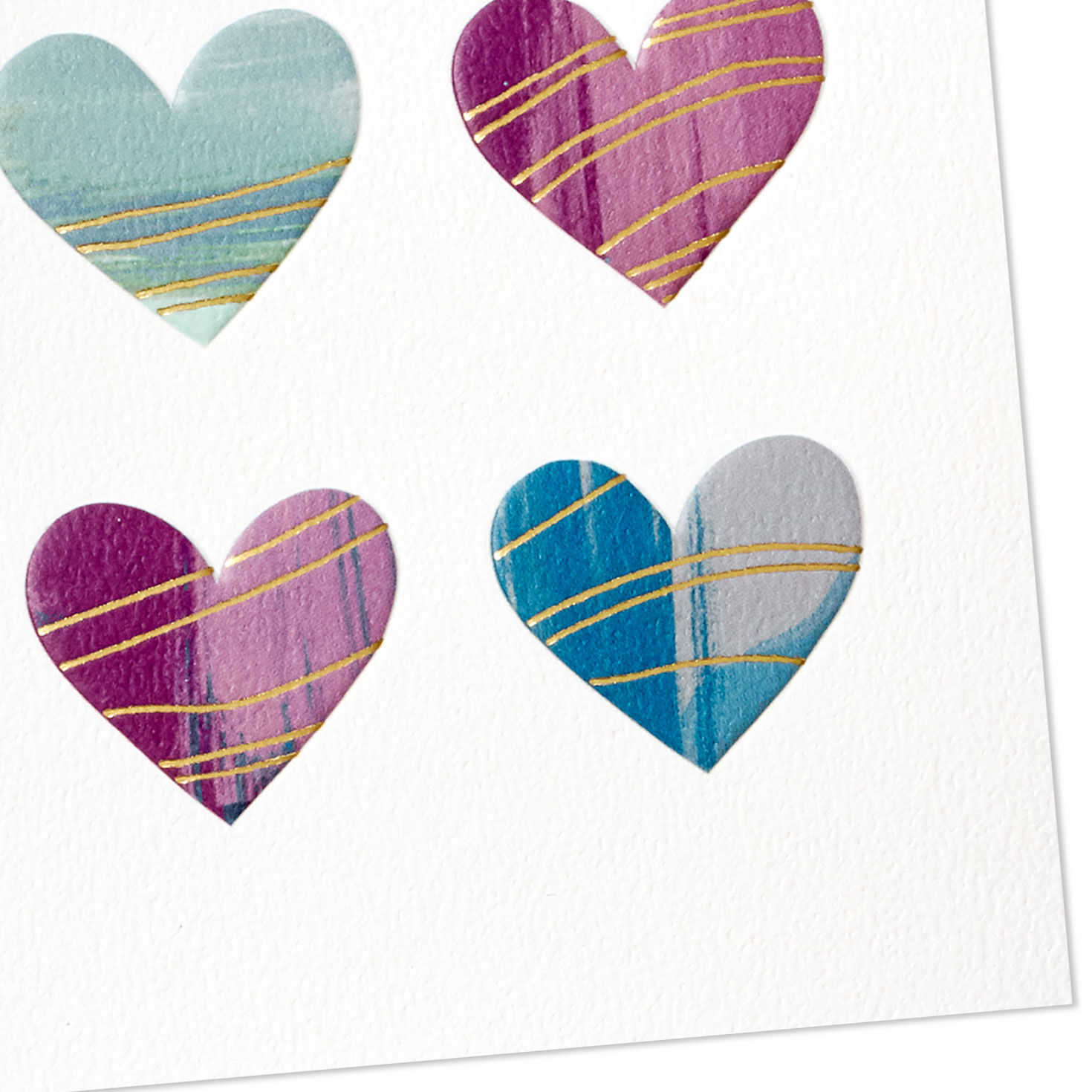 Brushstroke Hearts Signature Blank Card Card Front Detail image number 4
