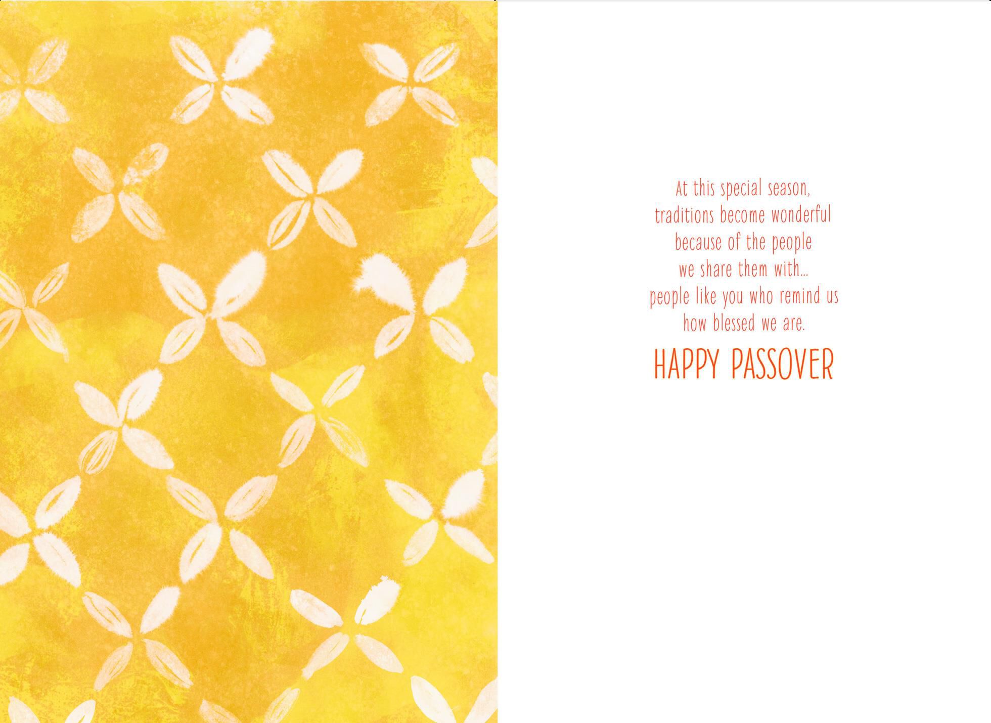 Yellow Flowers Passover Card