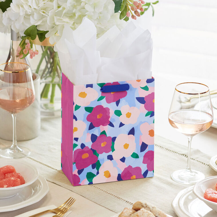 Bold Floral Print Medium Gift Bag in use image number 2