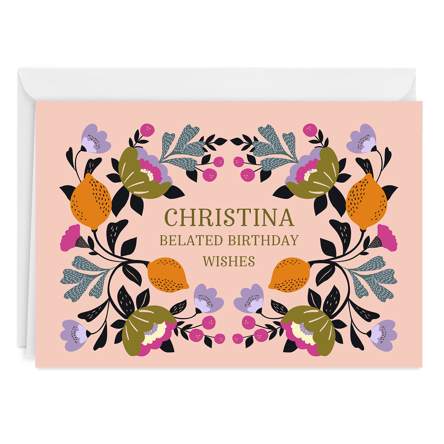 Florals on Pink Custom Card