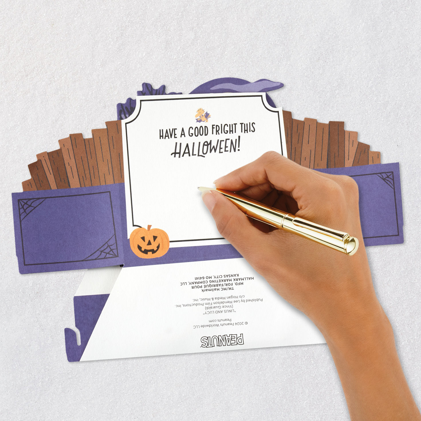 Peanuts Snoopy Trick or Treaters Pop-Up Halloween Card Signing card image number 6