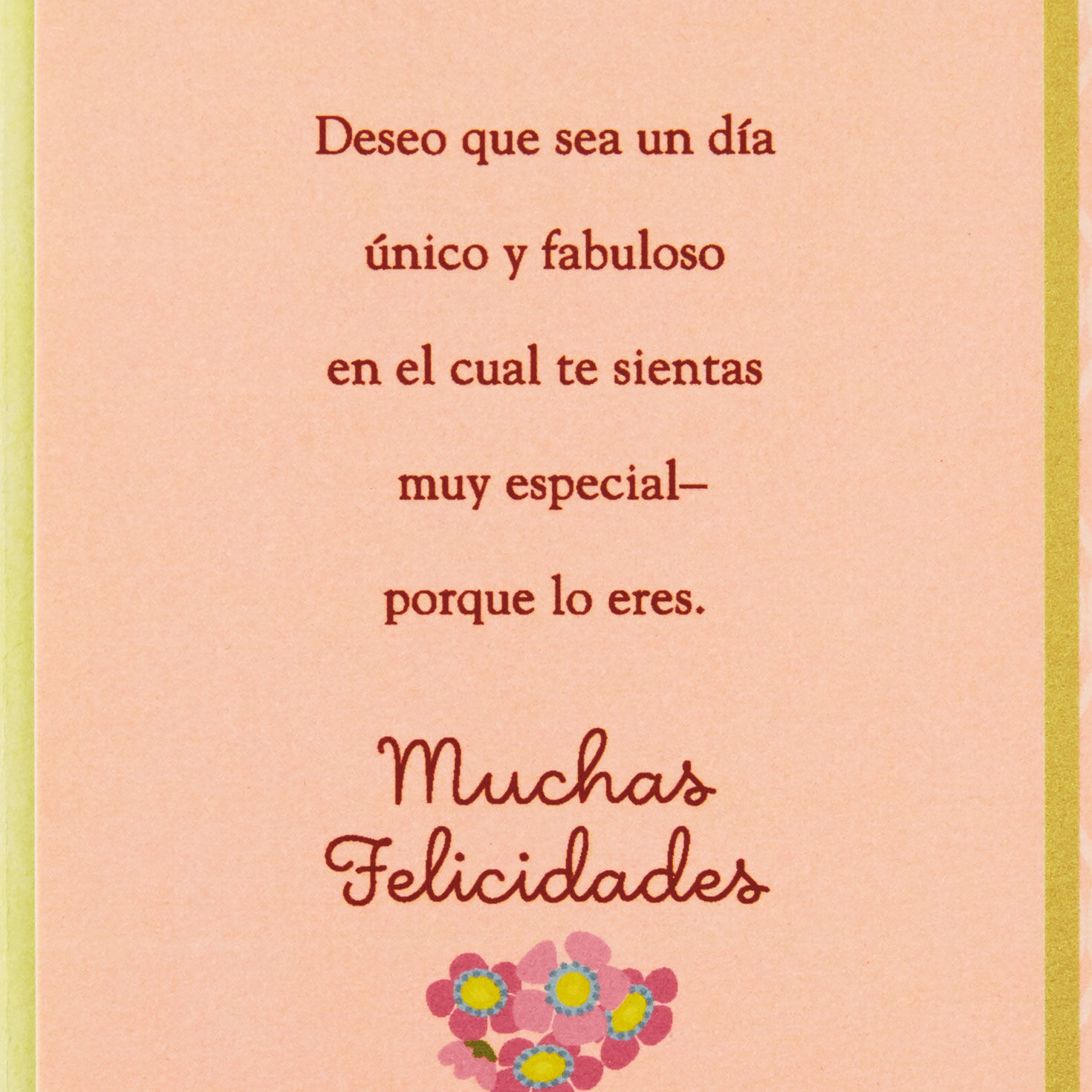 Flower Vase and Corner Illustration Birthday Card in Spanish Sentiment image number 2