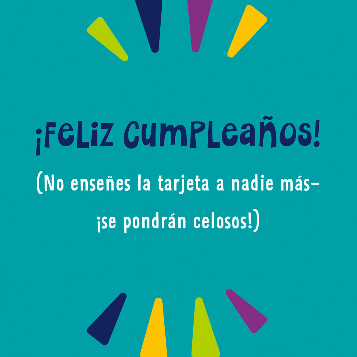 Fun Lettering on Blue Birthday Card in Spanish Sentiment image number 2