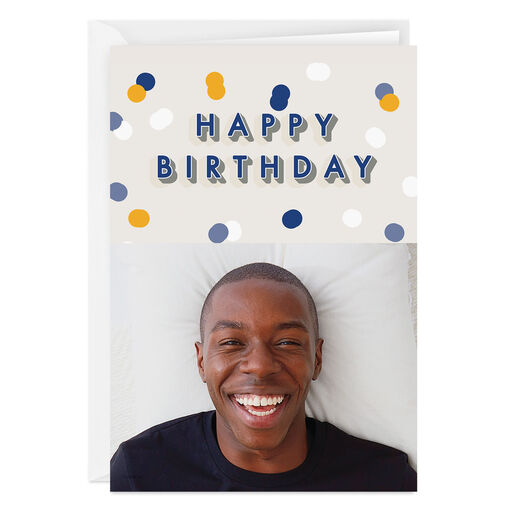 Personalized Happy Birthday Confetti Photo Card, 