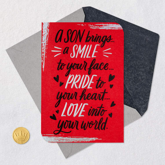 Smiles, Pride and Love Valentine's Day Card for Son, , large image number 5