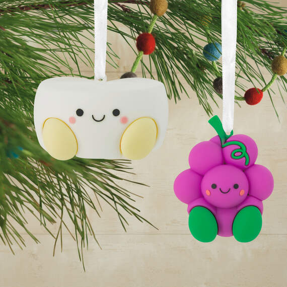 Better Together Cheese and Grapes Magnetic Hallmark Ornaments, Set of 2, , large image number 2