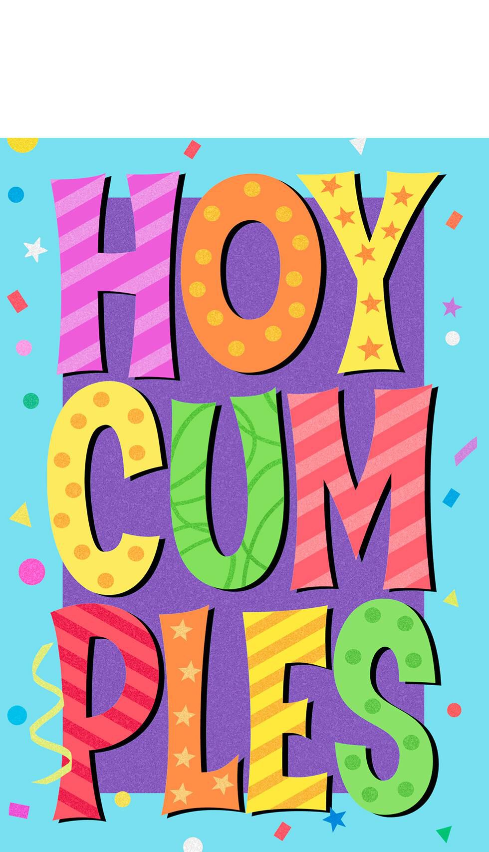 Balloons and Cake Spanish-Language Pop-Up Birthday Card