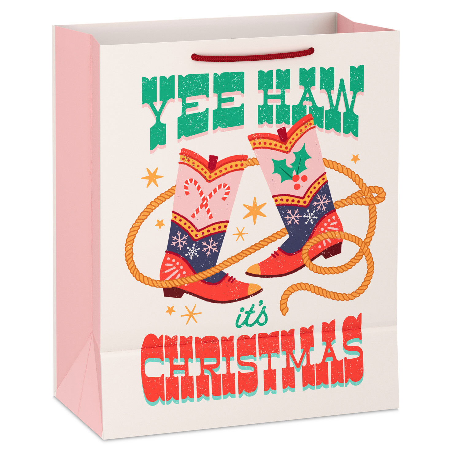 Cowgirl Boots Western Large Holiday Gift Bag Back image number 6