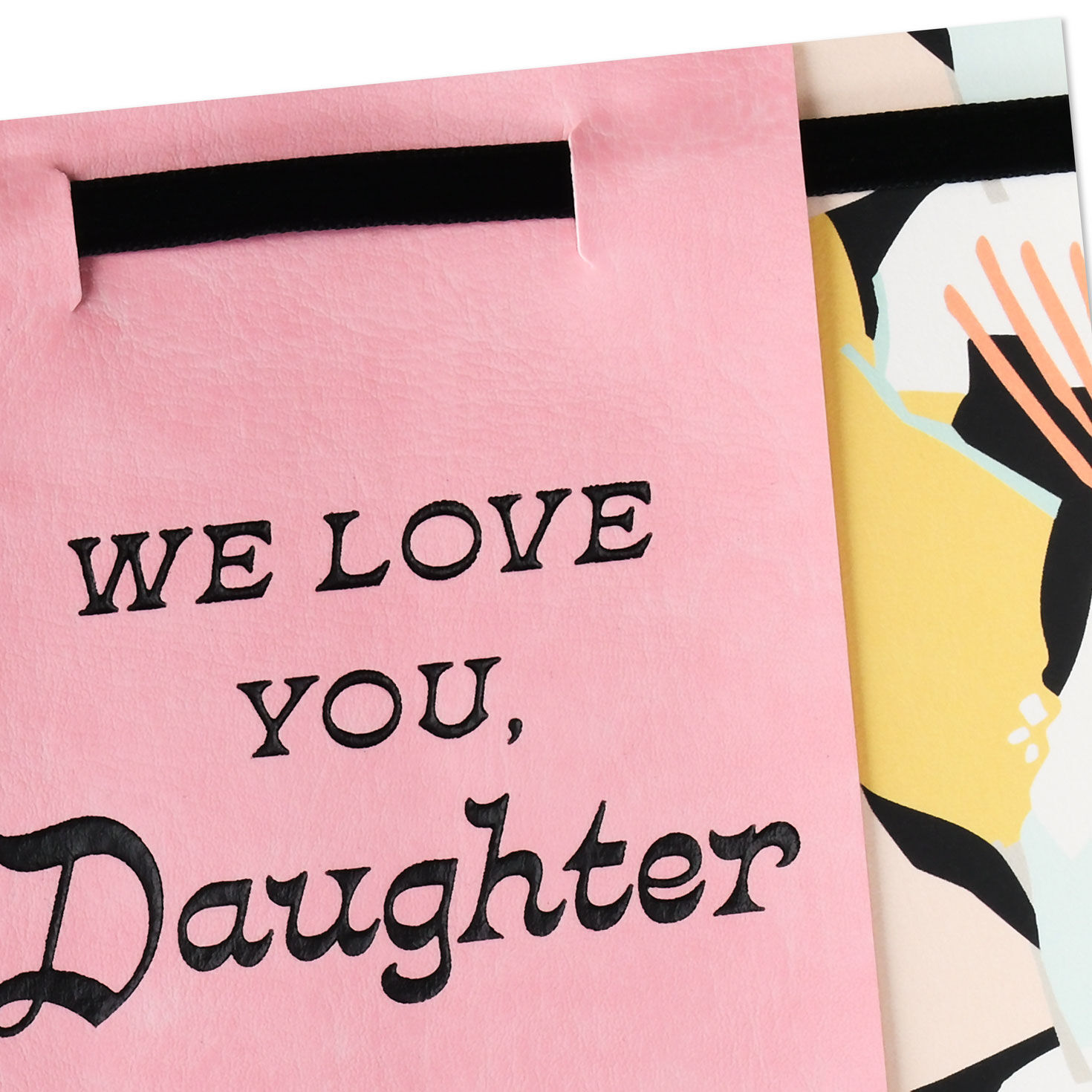 Pink Pennant on Abstract Print Daughter Birthday Card Card Front Detail image number 5