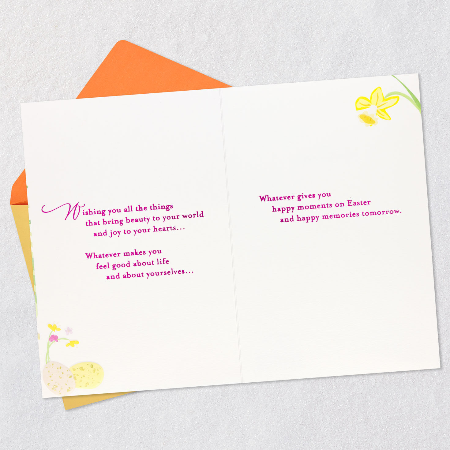 Rustic Basket Easter Card for Sister and Brother-in-Law Open card with envelope image number 4