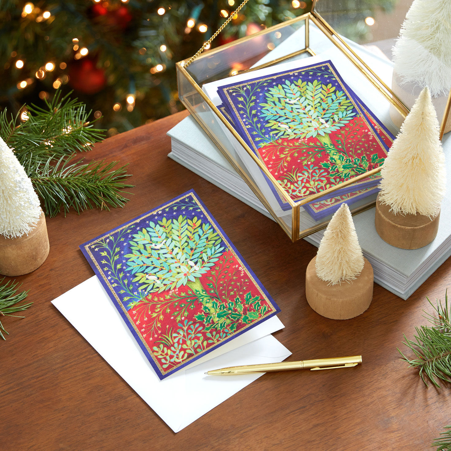 UNICEF Peaceful Holly Tree Boxed Christmas Cards