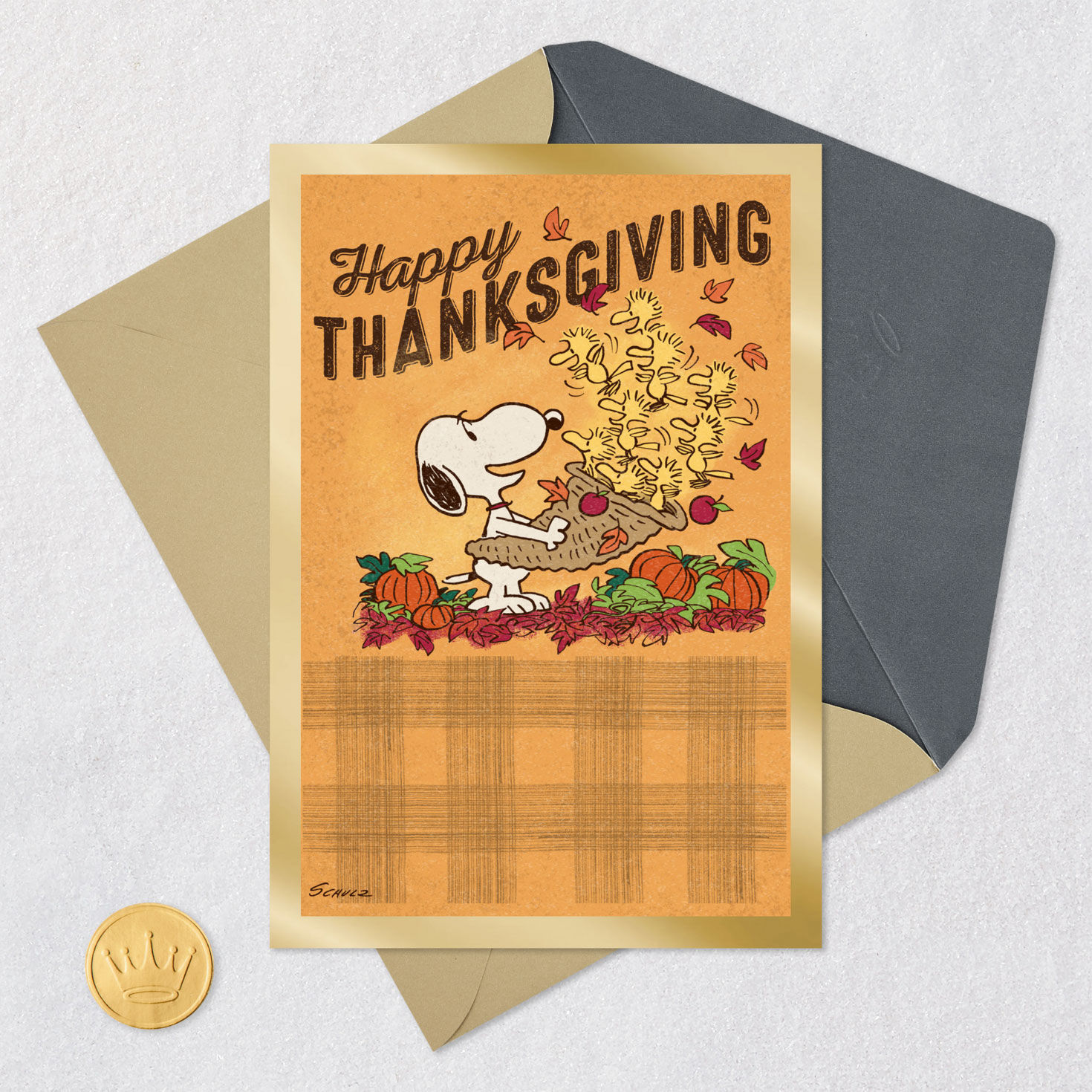 Peanuts&reg; Snoopy and Woodstock Lots of Love Thanksgiving Card, , large image number 5
