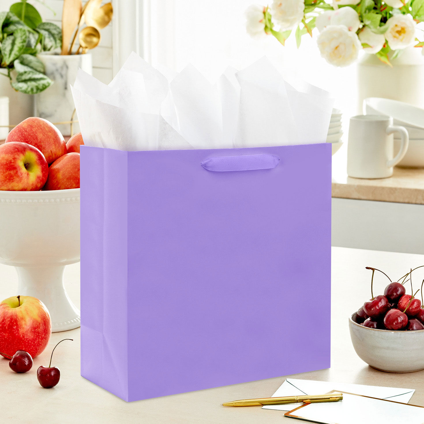 10.4" Lavender Large Square Gift Bag, Lavender, large image number 2