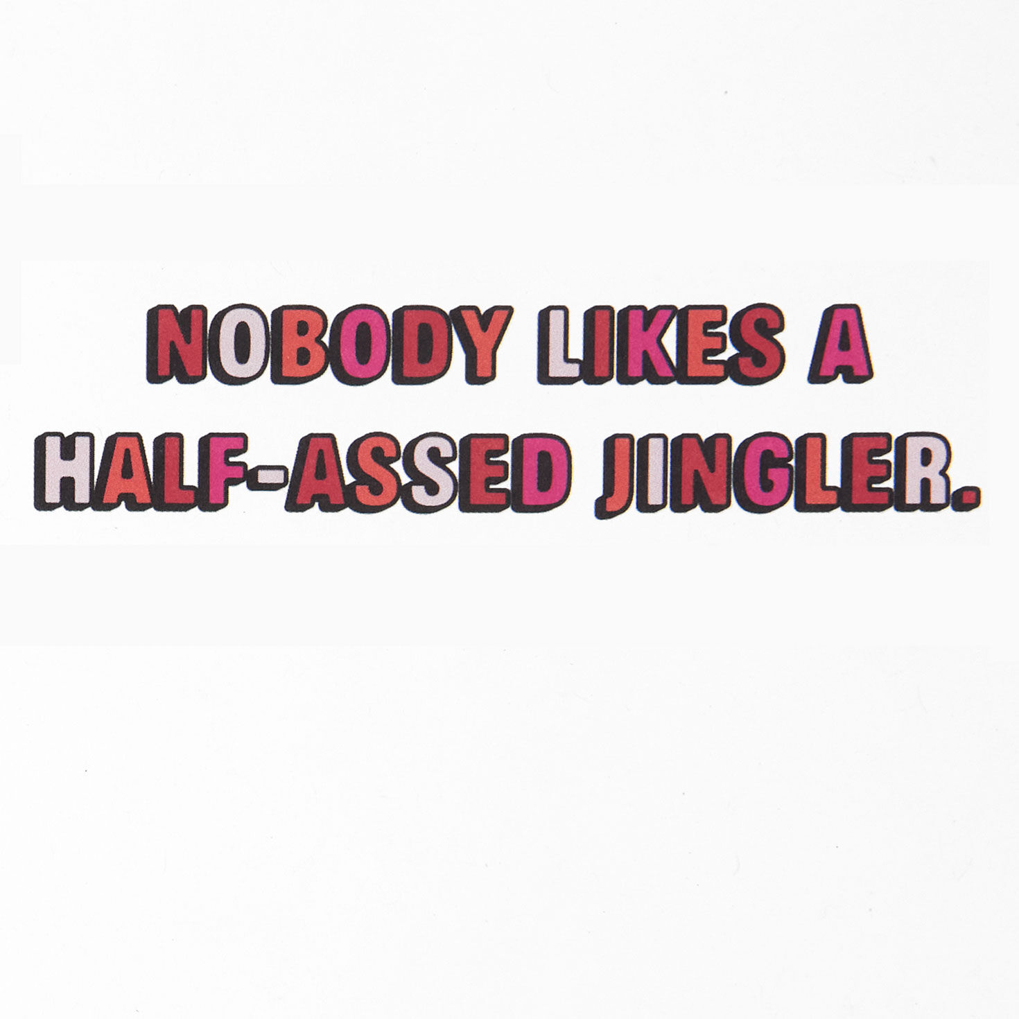 Red and Pink Lettering with Bells on Green Christmas Card Sentiment image number 2