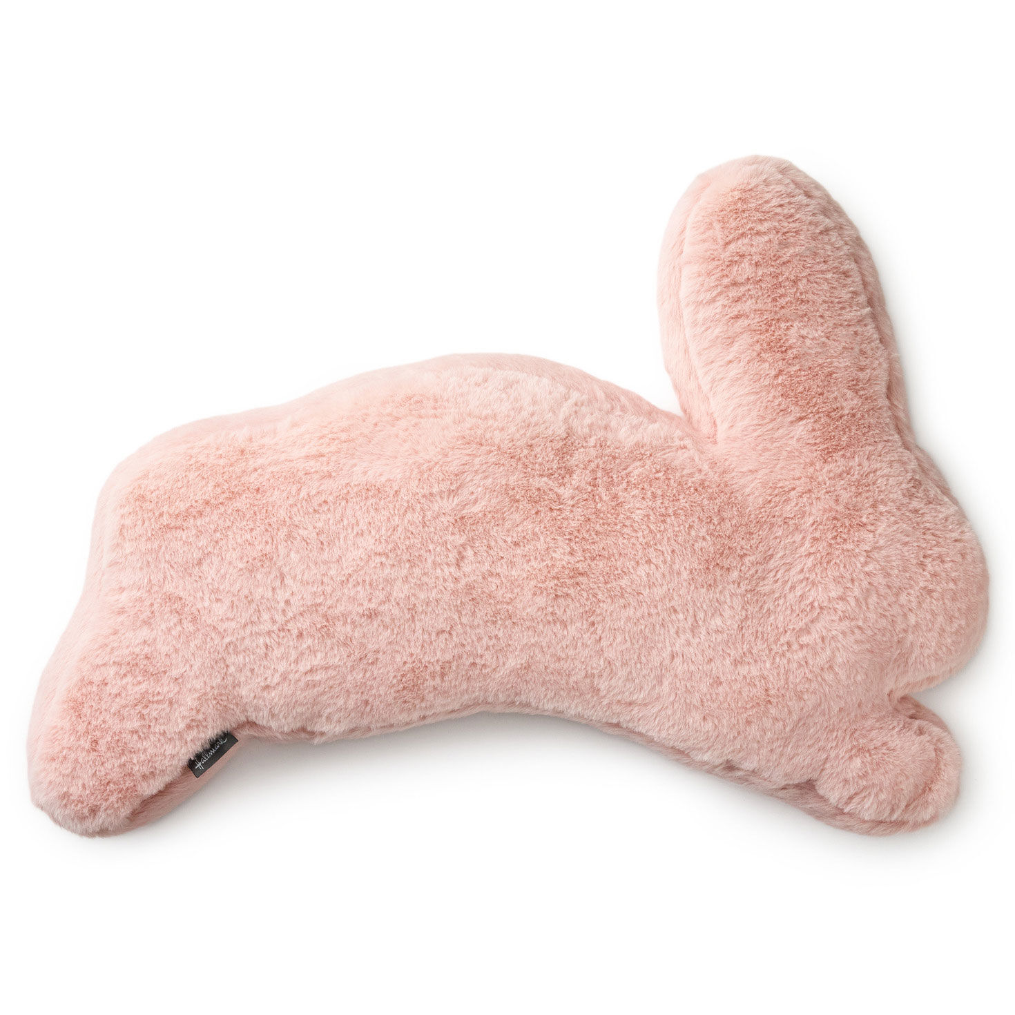 Bunny Shaped Pink Faux Fur Pillow Easter Decor back image number 3