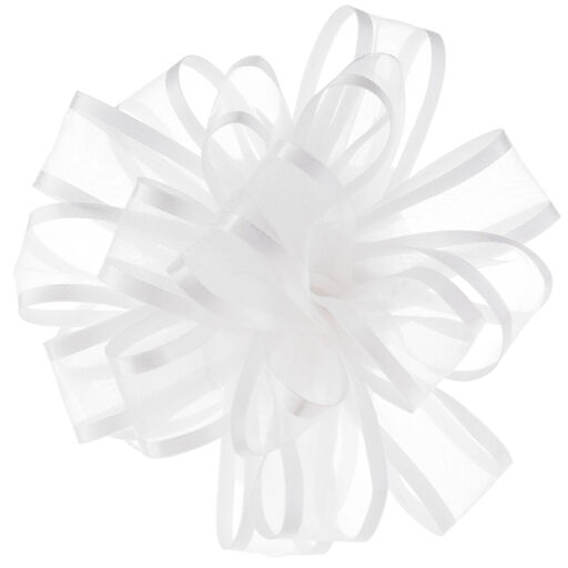 White Sheer Ribbon Gift Bow, 4.6", White
