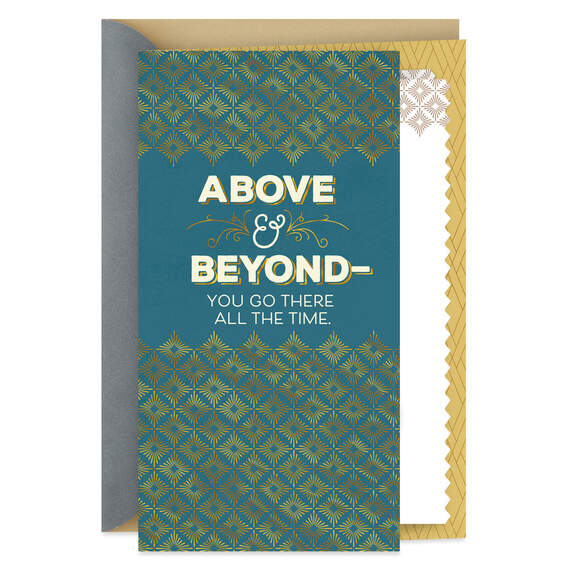 You Go Above and Beyond Thank-You Card
