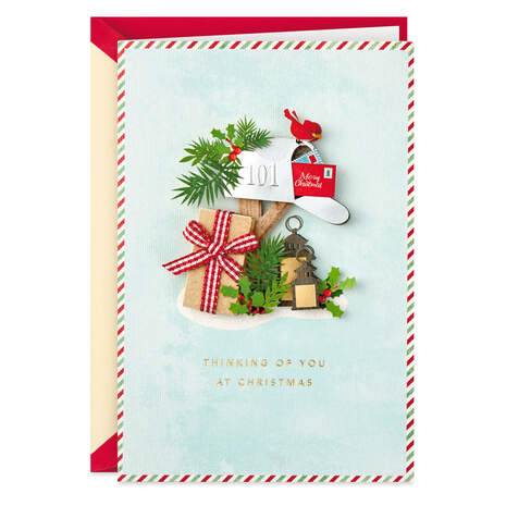 Cardinal and Mailbox Across the Miles Christmas Card, , large