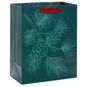 Embossed Pine Branch on Green Large Holiday Gift Bag Back image number 6