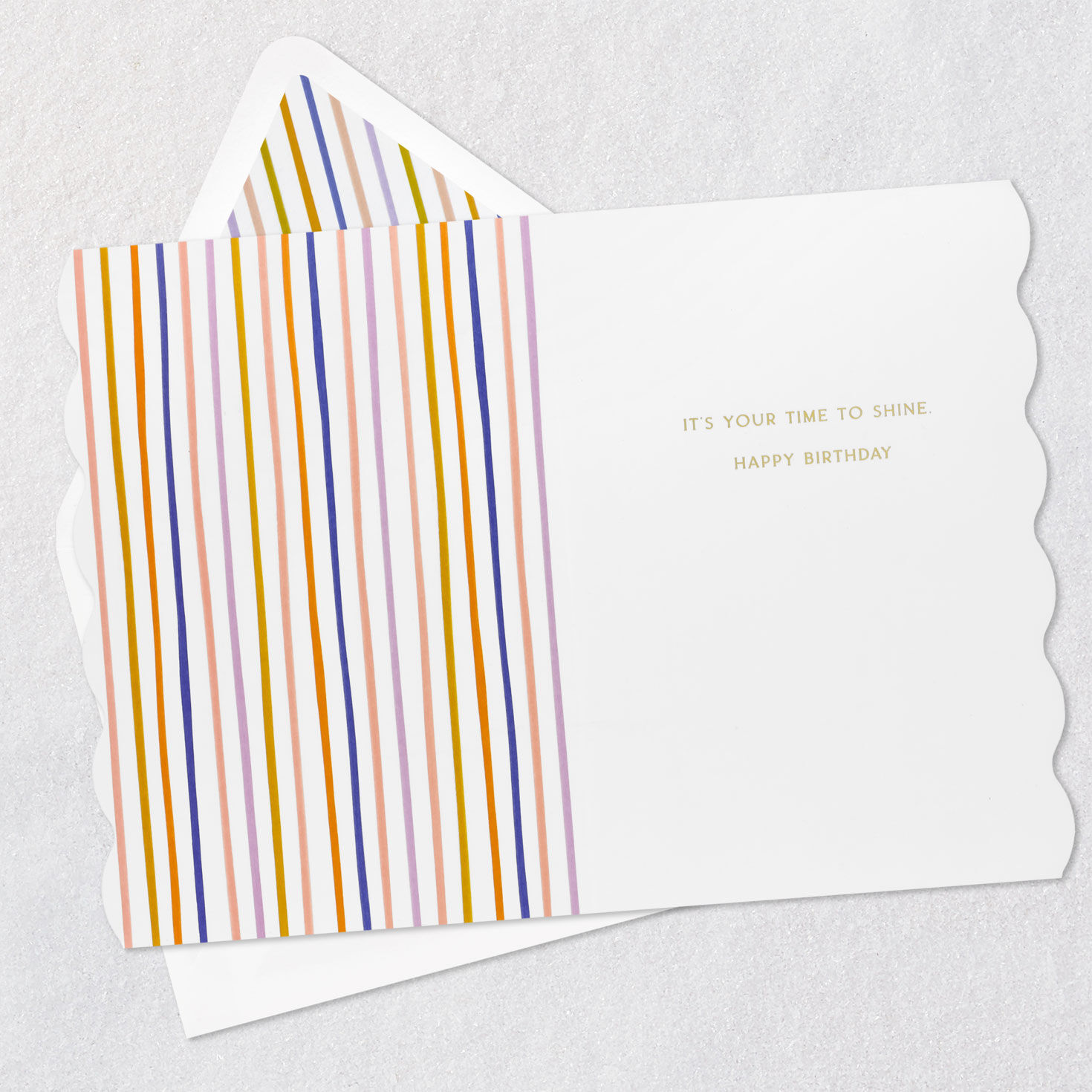 Rainbow Candles on White Sister Birthday Card Open card with envelope image number 3