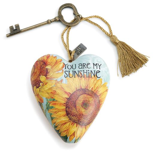You Are My Sunshine Art Heart Sculpture, 4", 
