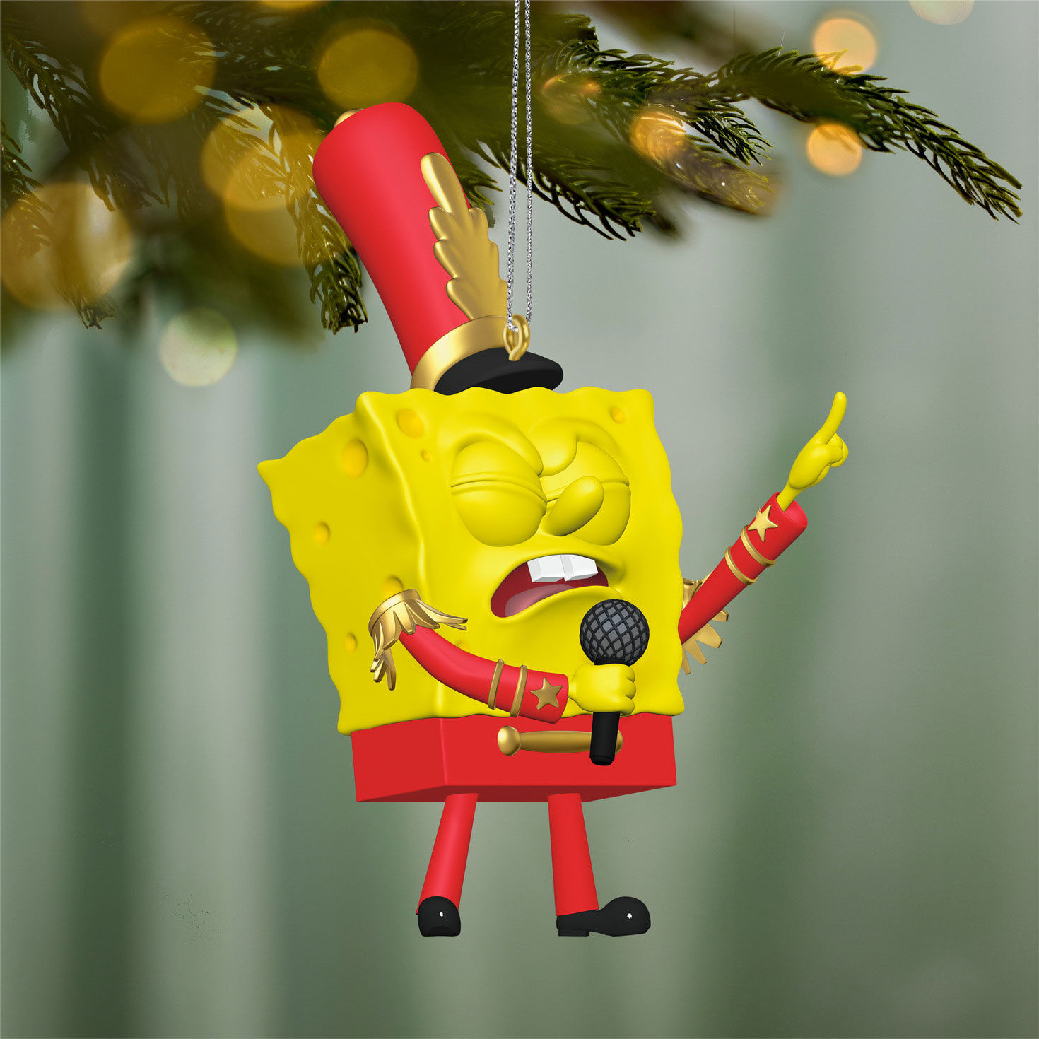 SpongeBob in Band Uniform Keepsake Ornament hanging on tree image number 2