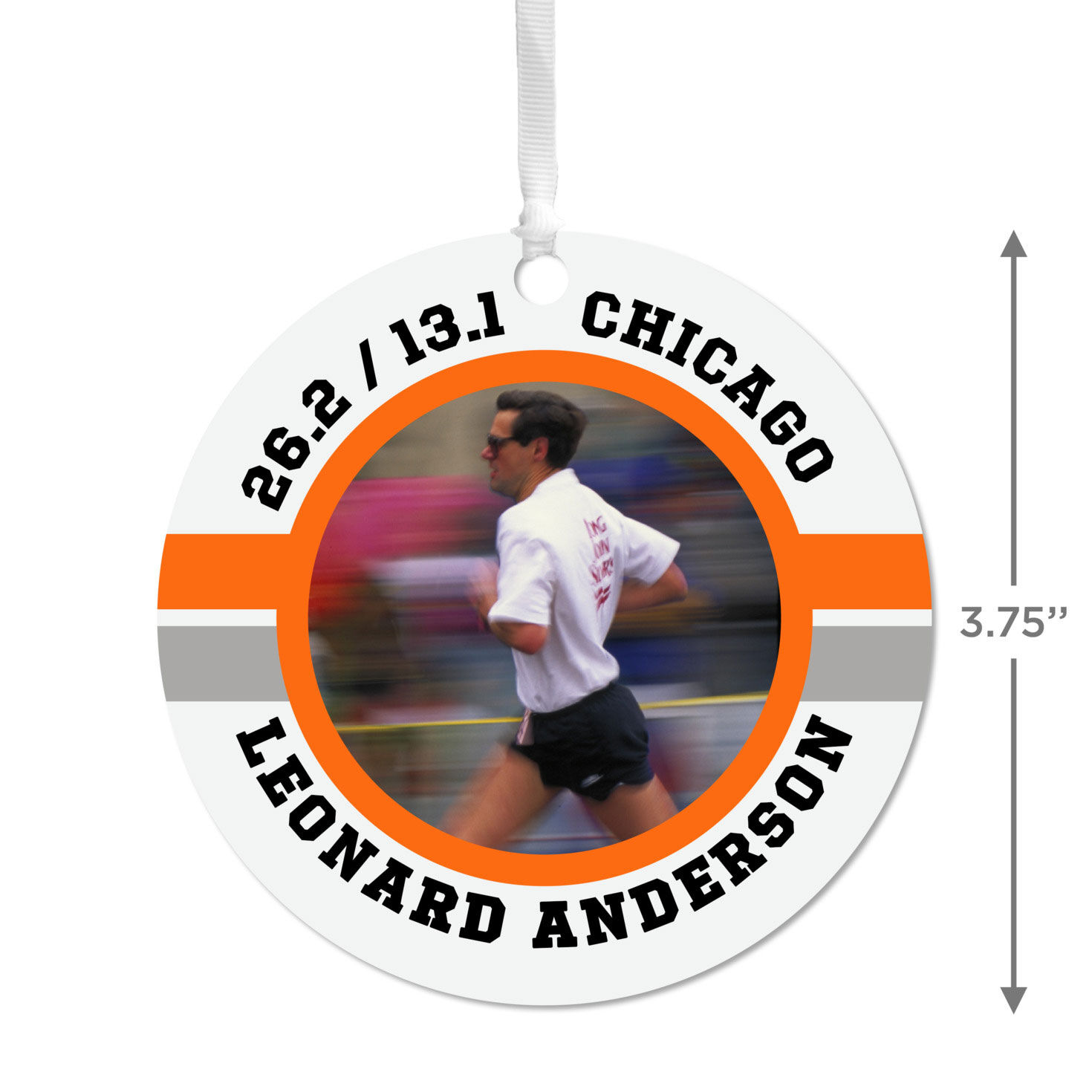 Marathon Round Metal Personalized Ornament, Custom Photo and Text for only USD 17.99 | Hallmark