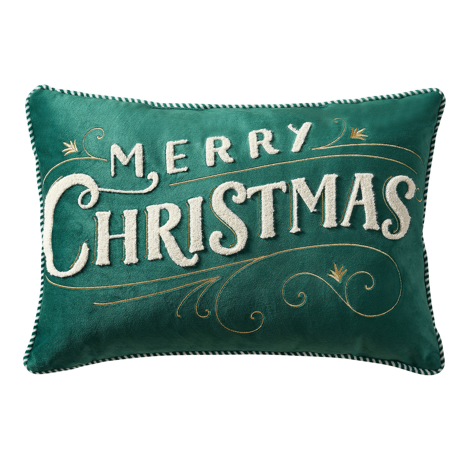 Hallmark Merry Christmas Pillow & Plaid Throw front pillow image number 3