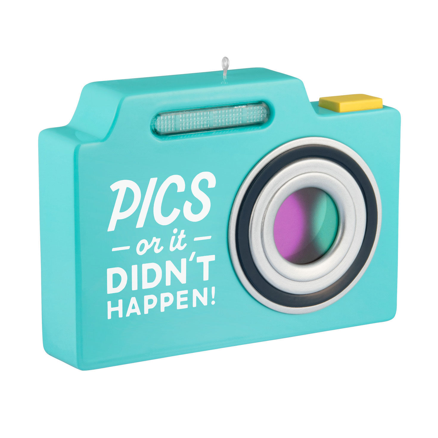 Blue Camera Personalized Photo Ornament back image number 6