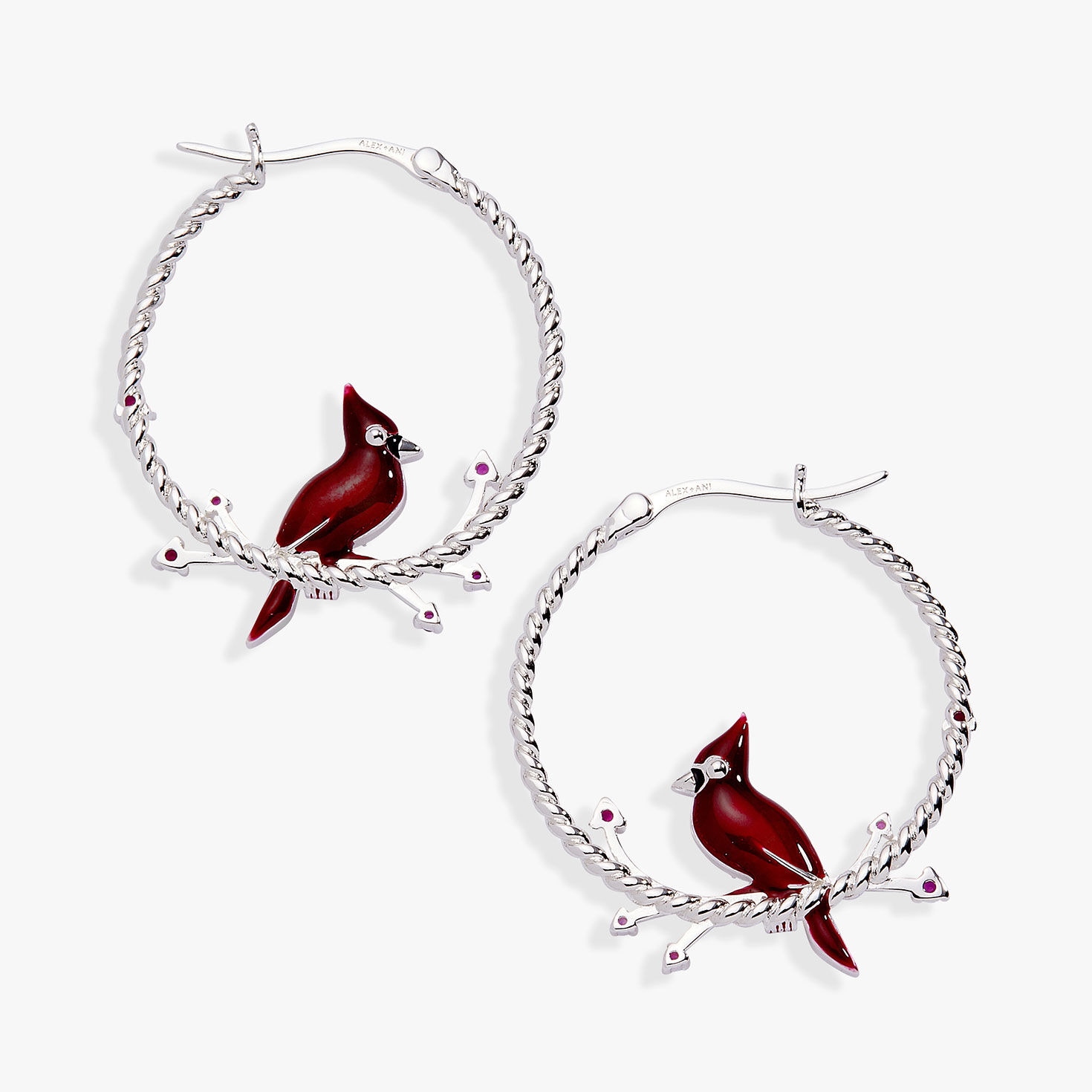 Alex And Ani Cardinal Reversible Hoop Earrings closeup view image number 2