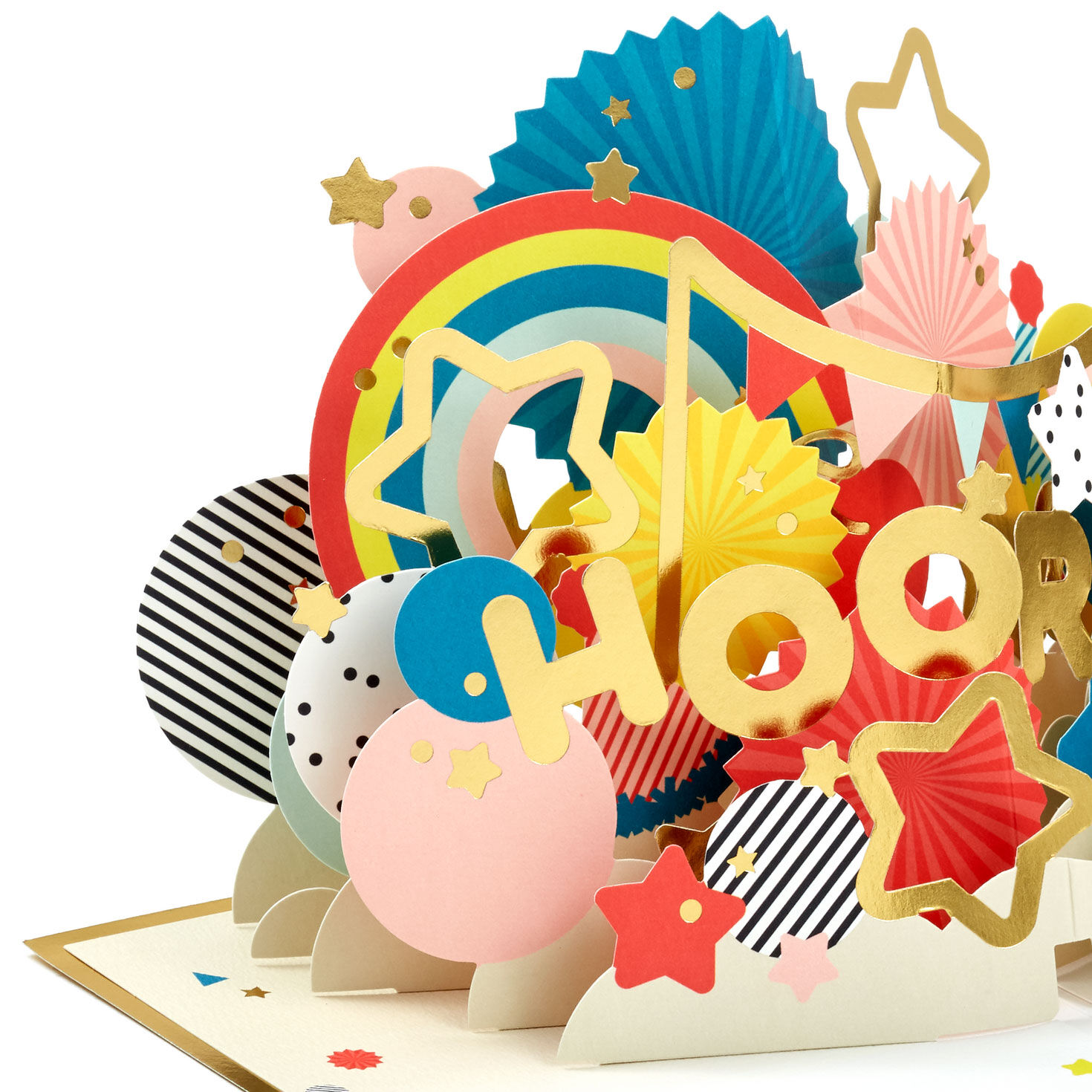 Hooray Party Banner 3D Pop-Up Birthday Card Pop-up Card Detail image number 4