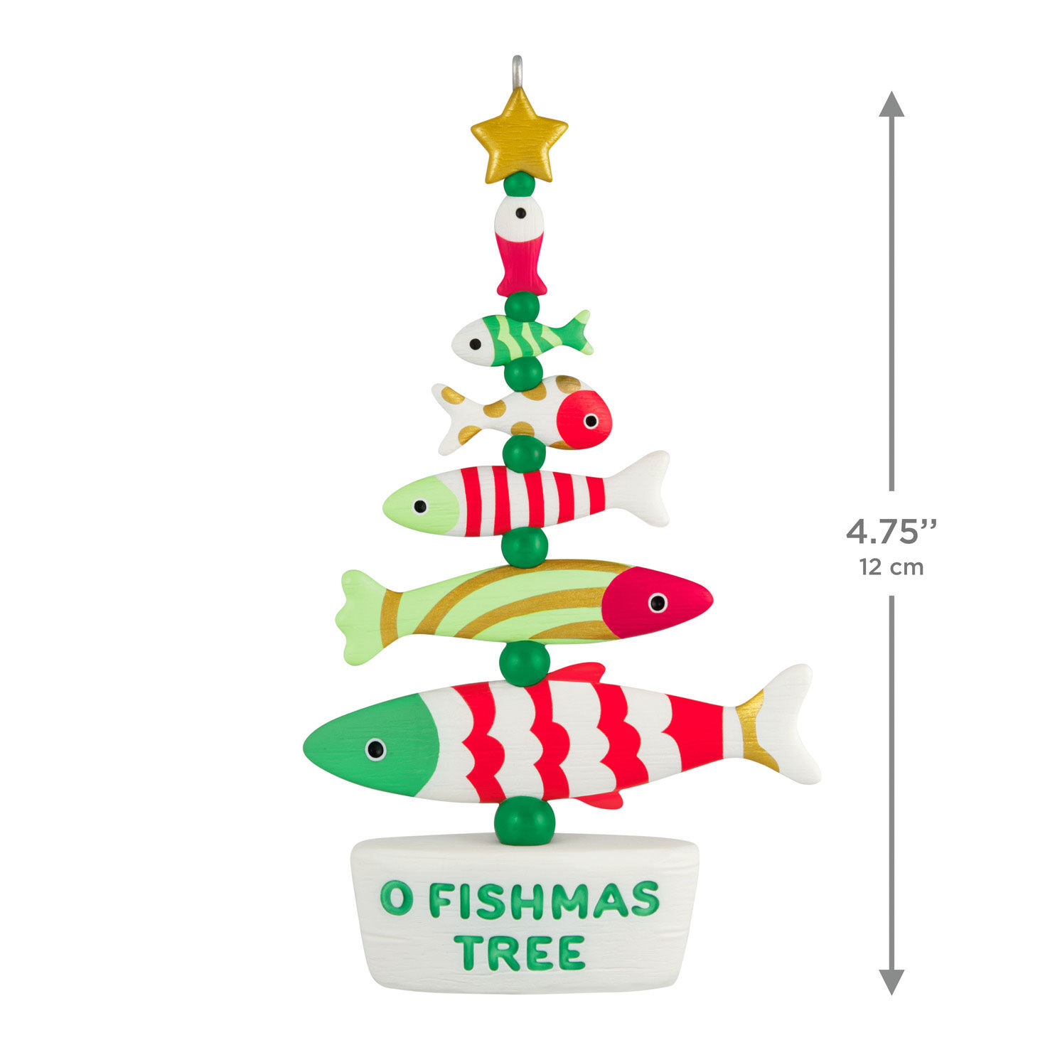 Colorful Fish Tree Keepsake Ornament measurement image number 3