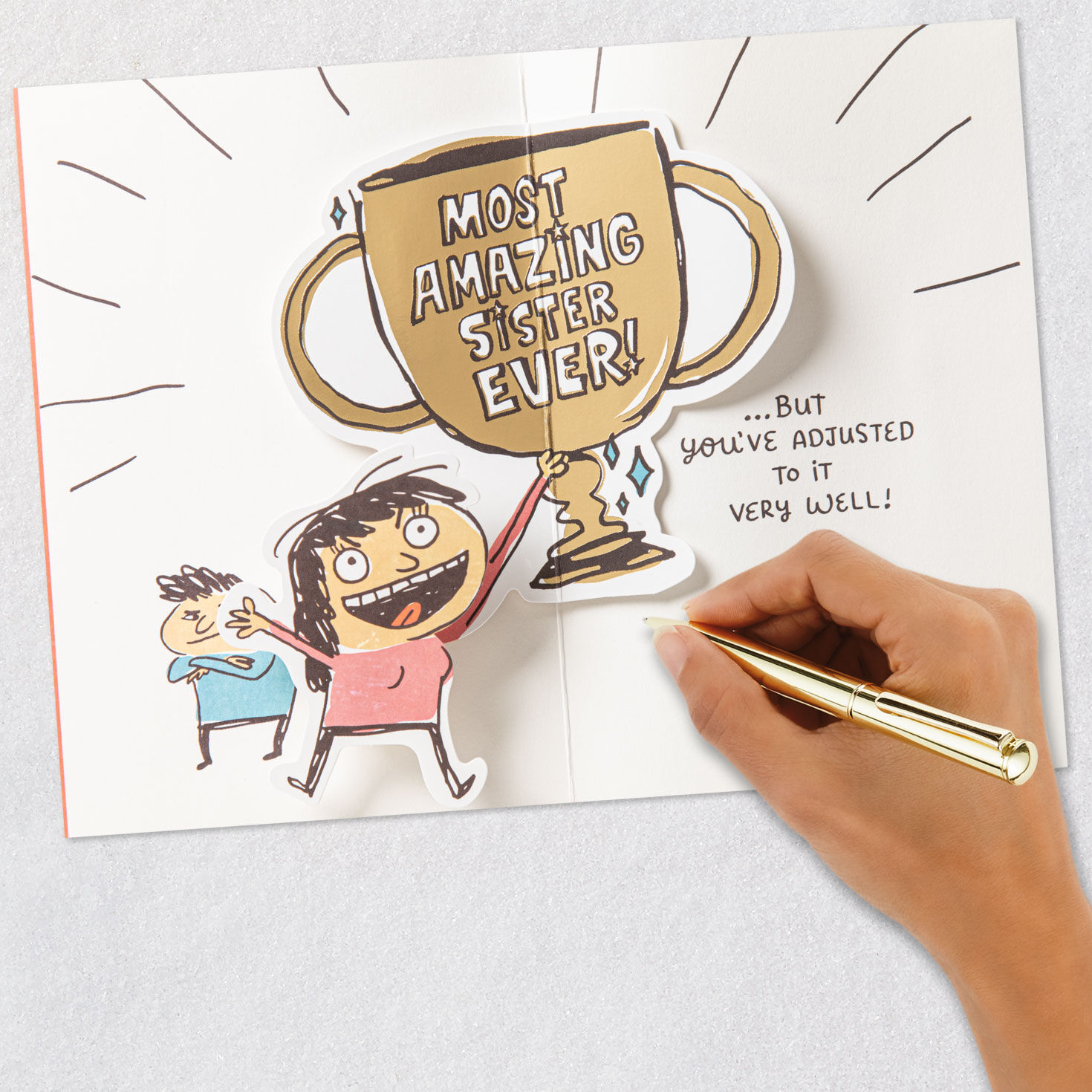 Cartoons Funny Pop-Up Brother Birthday Card From Sister Signing card image number 6