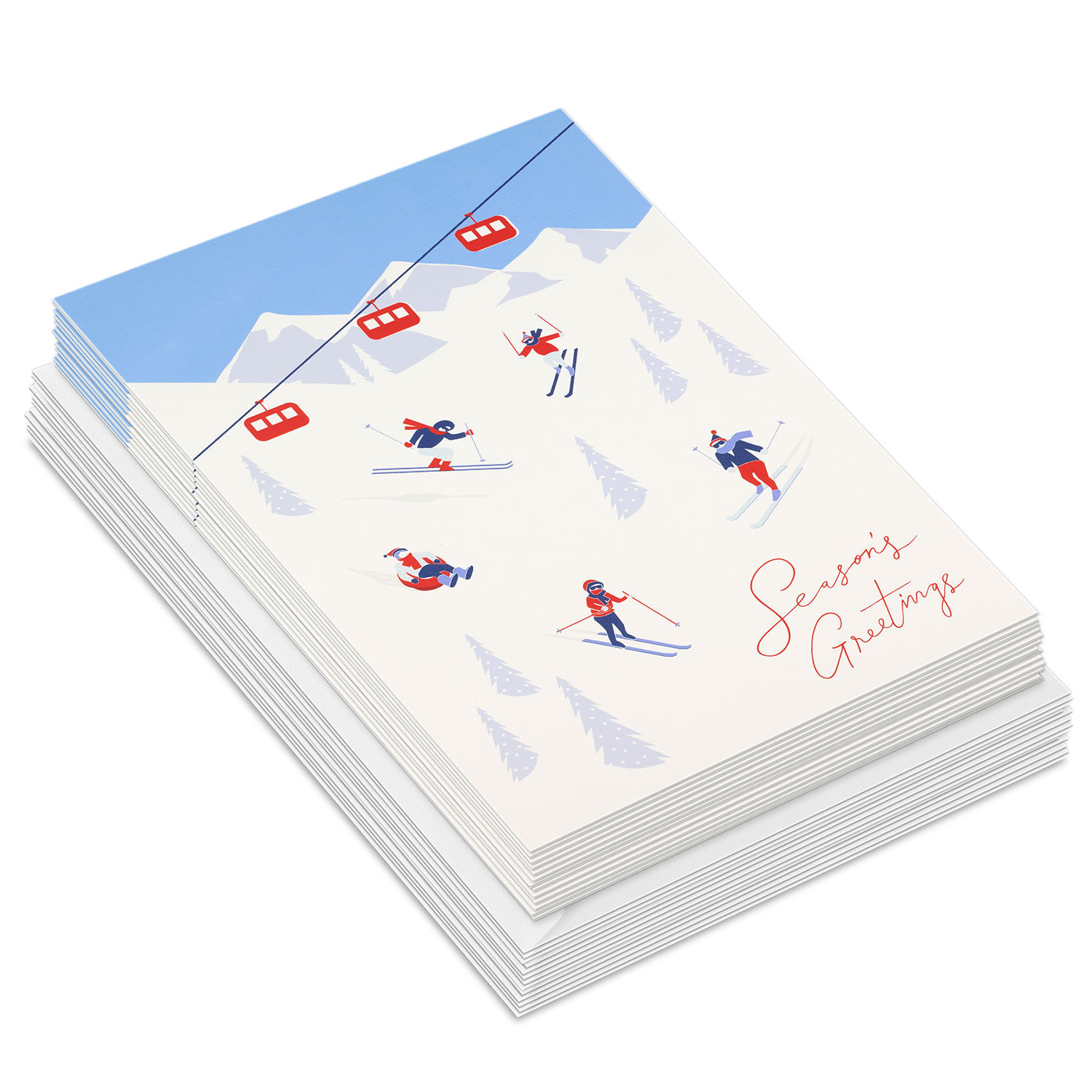 Alpine Ski Slopes Christmas Cards, Box of 16