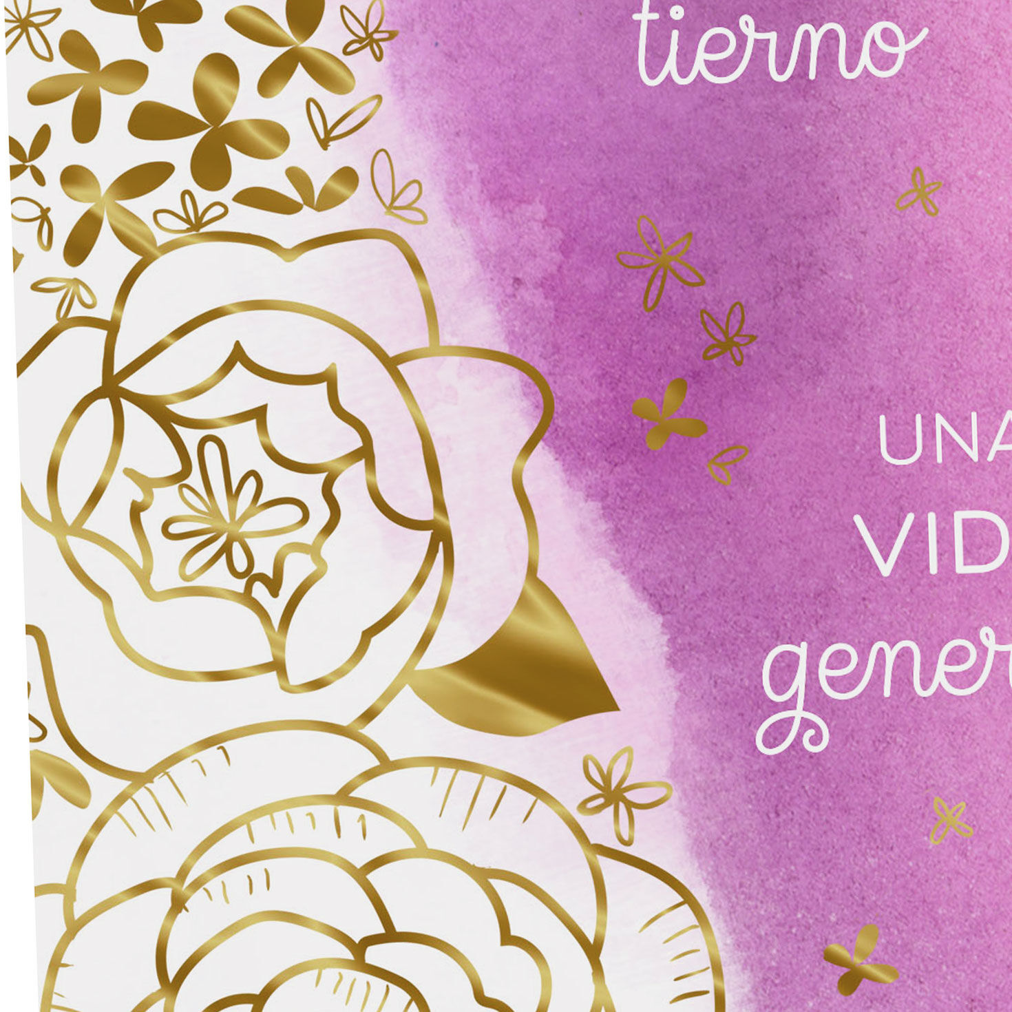 Gold and Purple Flowers Spanish Mother's Day Money Holder Card Front Detail image number 4