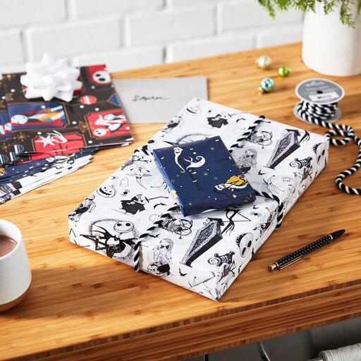 Disney Tim Burton's The Nightmare Before Christmas Assorted Flat Wrapping Paper, 12 sheets, 