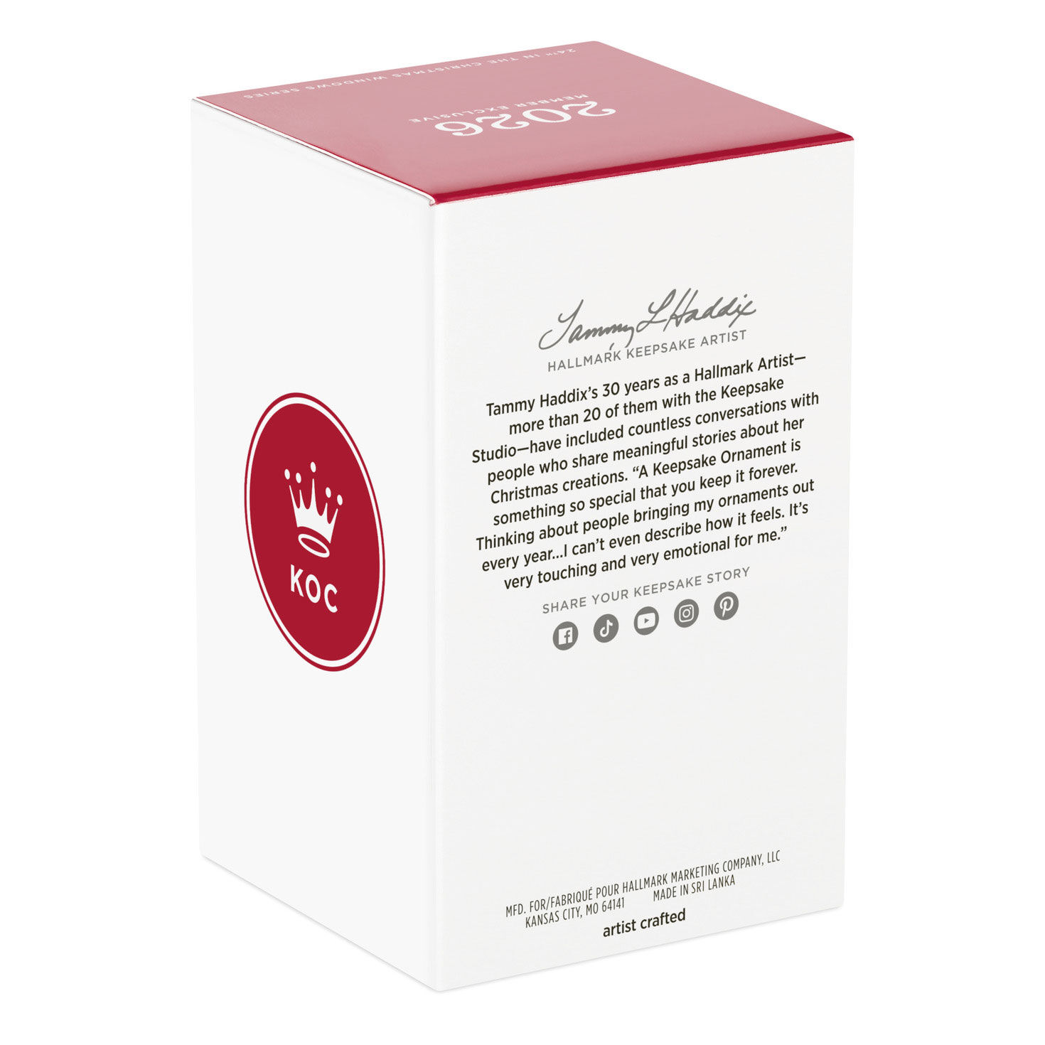 Girl With Bear at Quilt Shop Keepsake Ornament package back image number 8