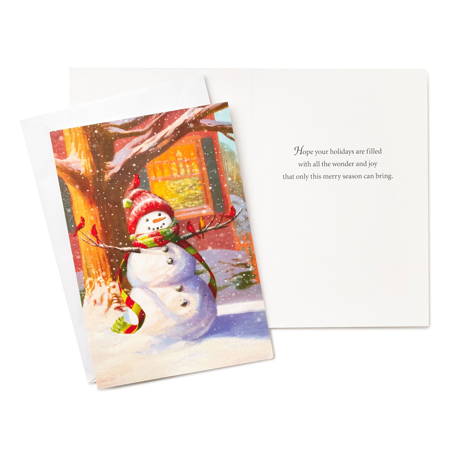 Door and Trees Assorted Boxed Christmas Cards Card Front with Sentiment image number 3