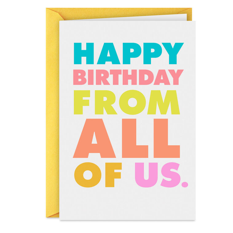 Group Gift Funny Birthday Card From Us