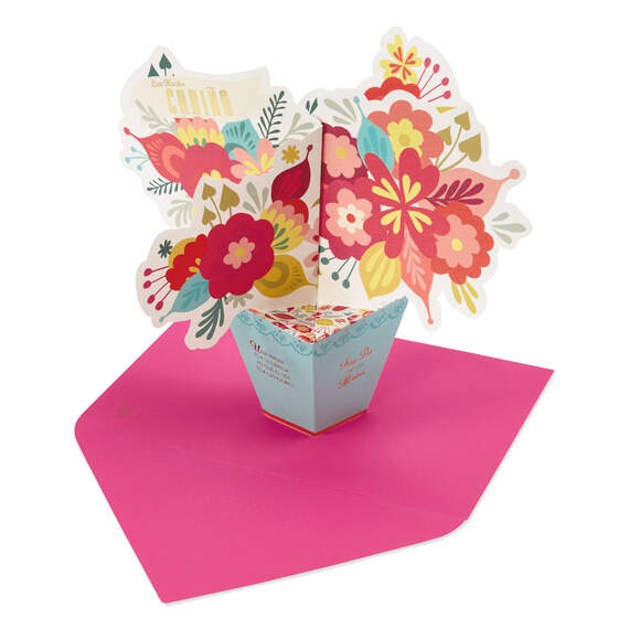 Flowers in Vase 3D Pop-Up Spanish-Language Mother's Day Card for Mom, , large image number 1