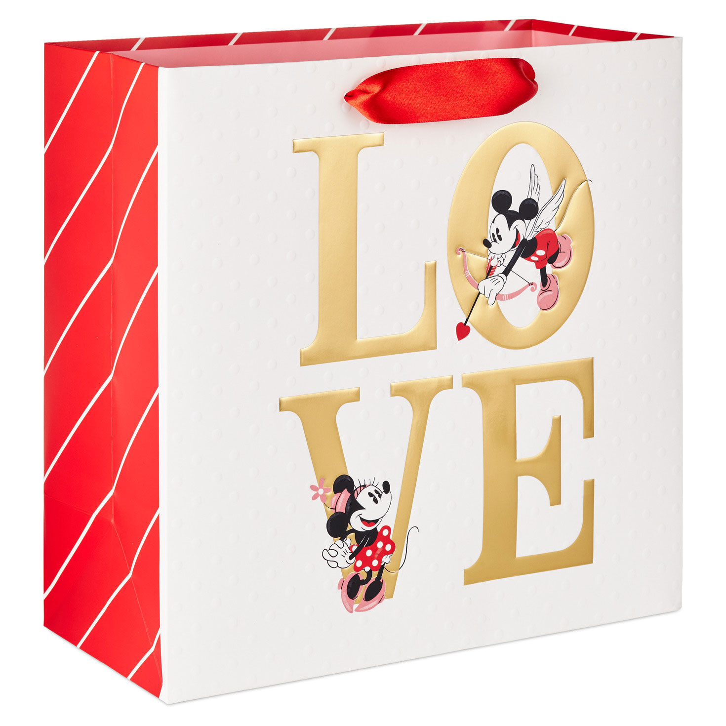10.4&quot; Disney Mickey and Minnie Love Large Square Gift Bag
