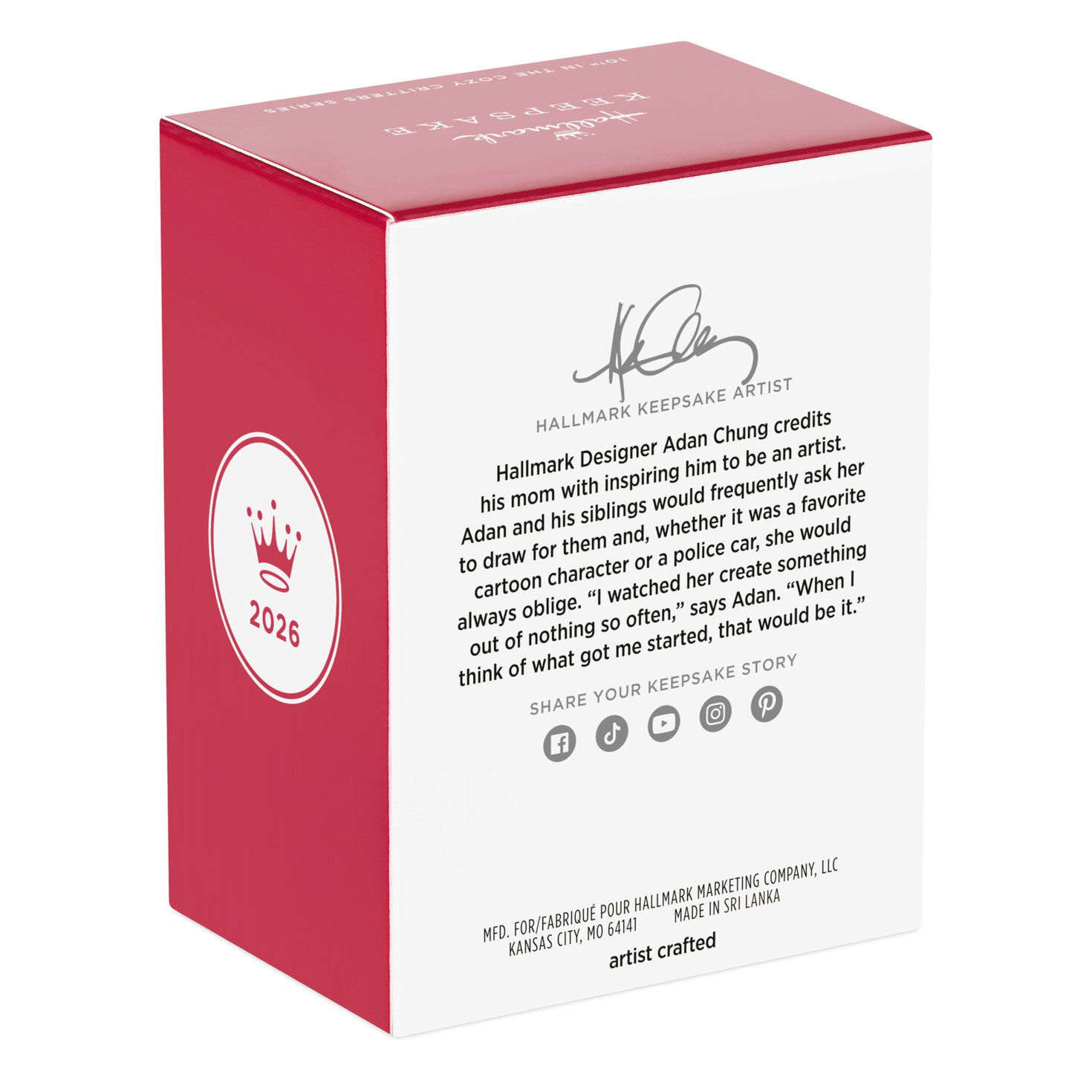 Red Bird With Green Scarf Keepsake Ornament Package Back image number 8