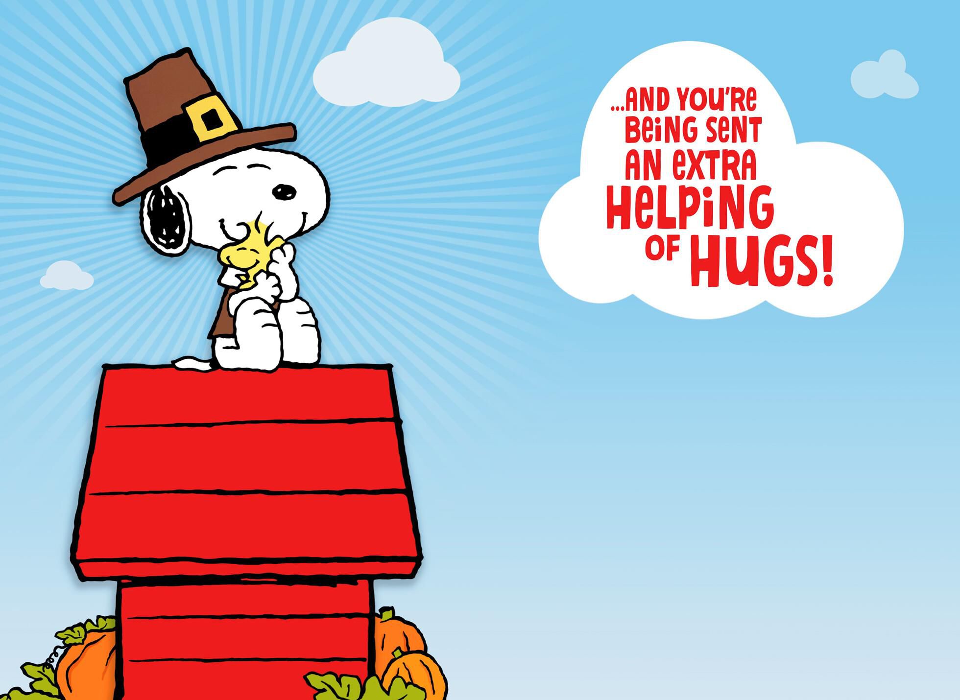 Peanuts® Snoopy and Woodstock Feast Thanksgiving Card - Greeting Cards