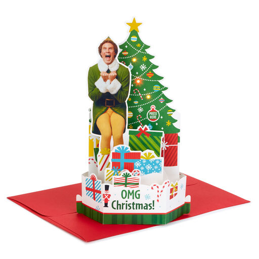 Elf™ Buddy Pop-Up Christmas Card With Sound and Light, 