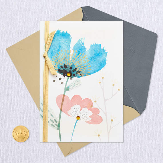 Modern Watercolor Flowers Sympathy Card, , large image number 5